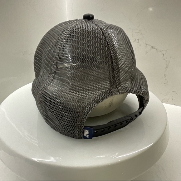 VINEYARD VINES Shark Trucker Hat Ball Cap Adjustable Mesh Black Gray Snapback - Picture 4 of 8